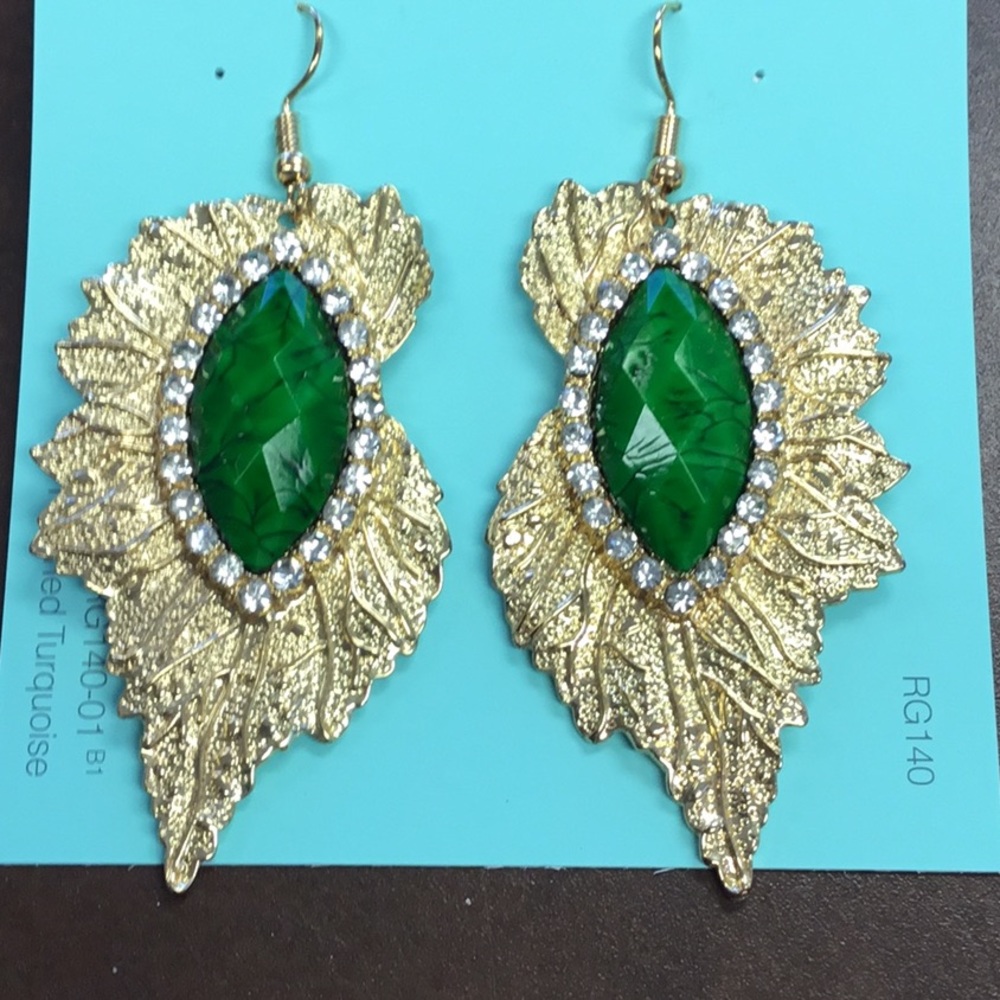 Amrita Singh Gold Leaves Drop Pierced Earrings
